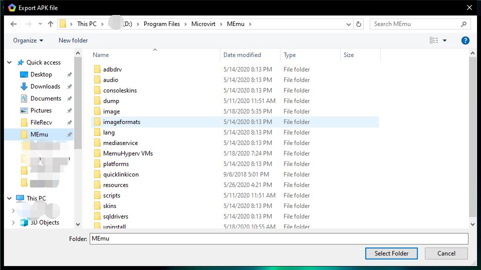 MEmuからAPKファイルをエクスポートする方法