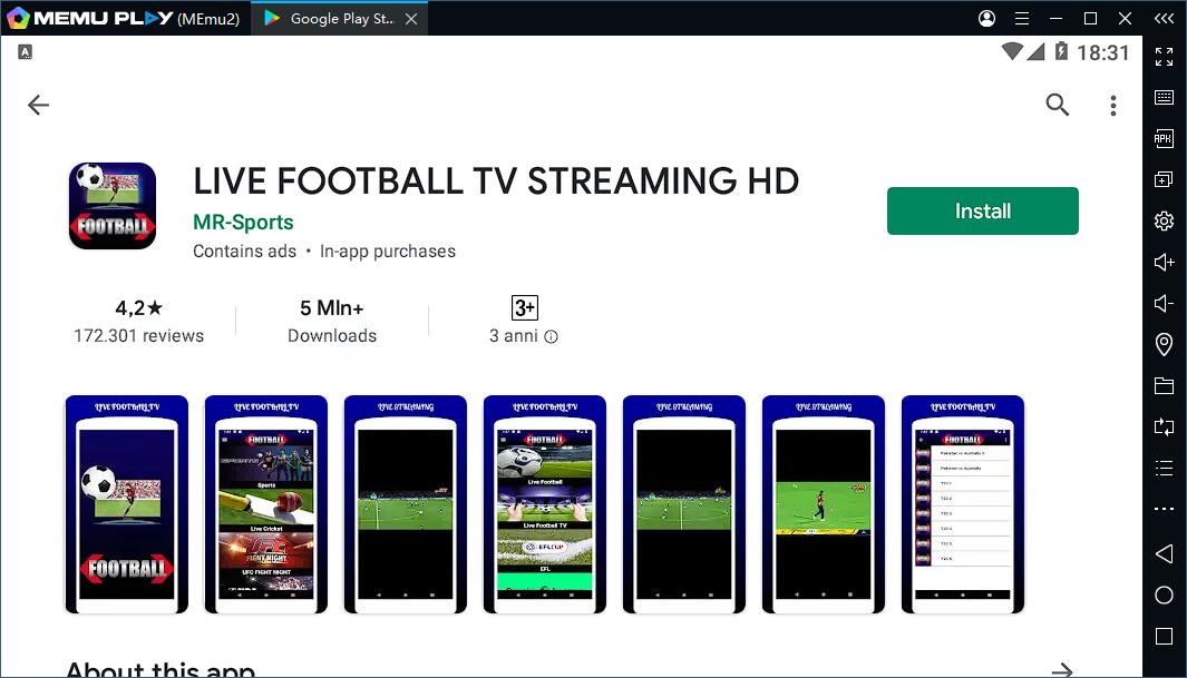 Come usare LIVE FOOTBALL TV STREAMING HD su PC