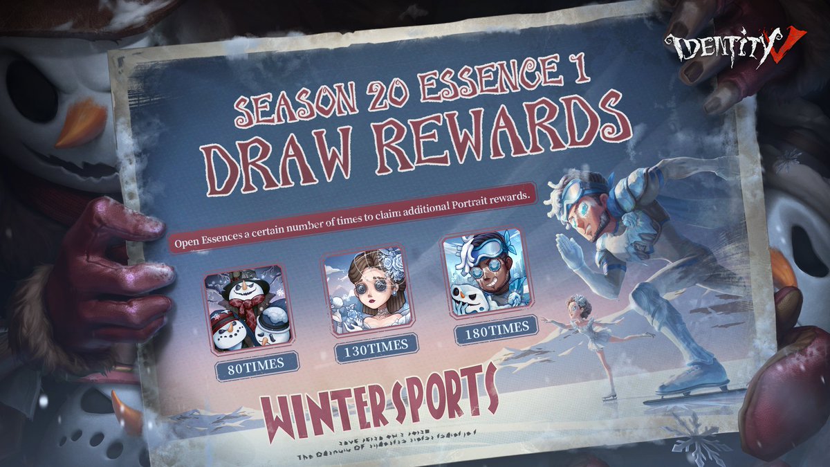 Identity V: NetEase released Season 20 Essence 1 featuring Winter Sports themed rewards