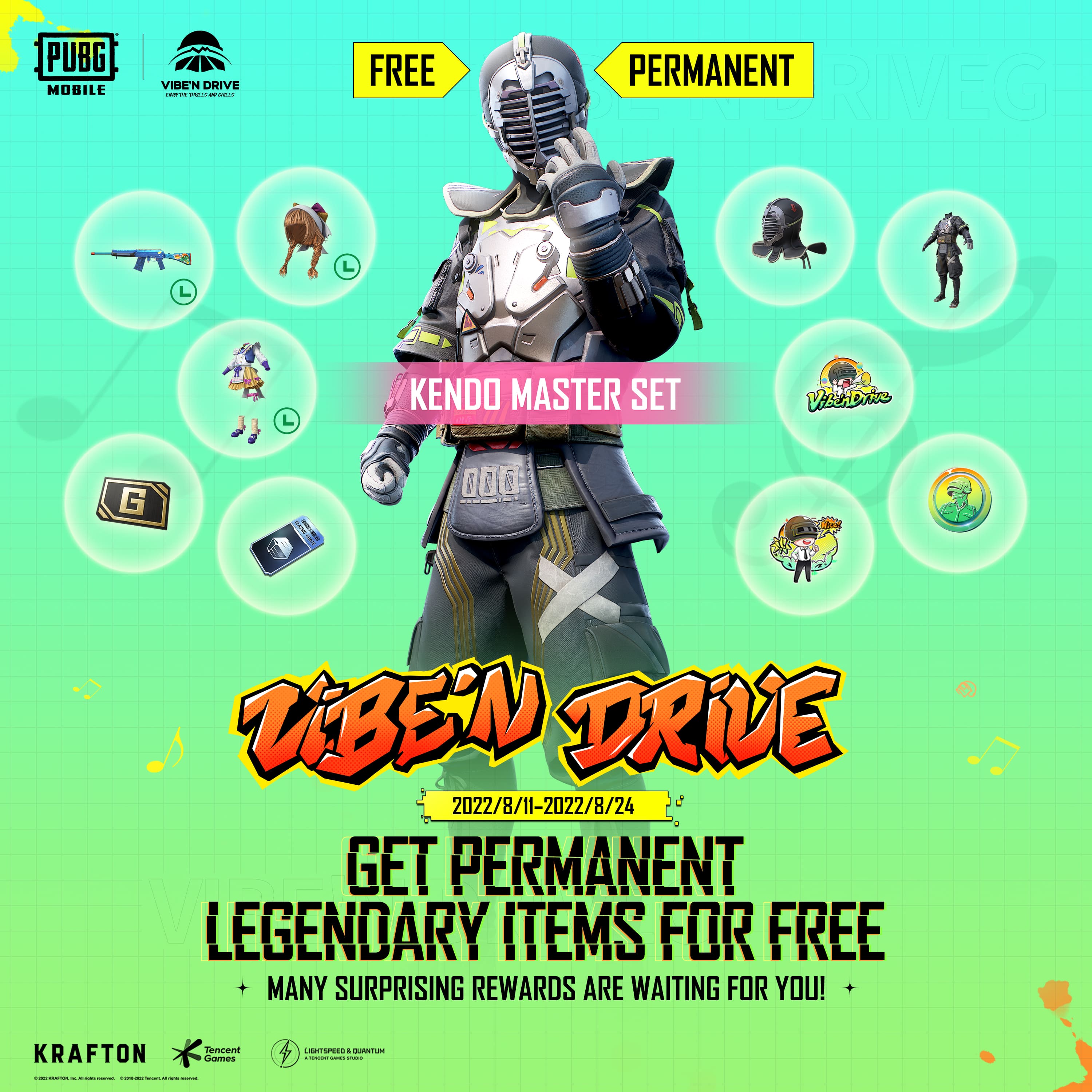 PUBG Mobile reveals the Vibe’n Drive event calendar featuring free permanent items PC