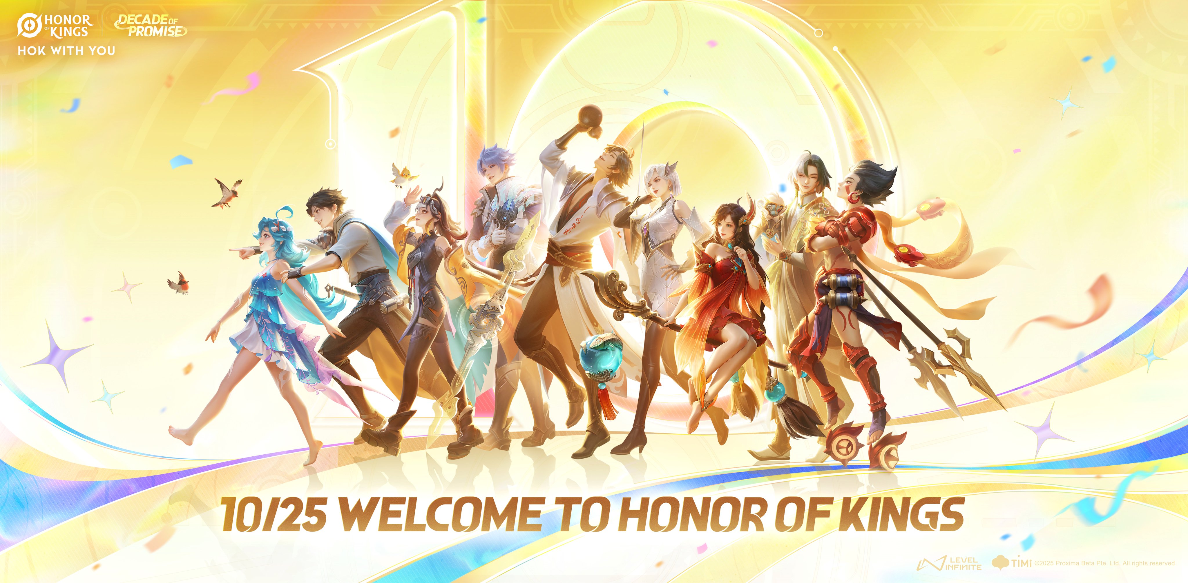 Honor of Kings 10th Anniversary Event Calendar (17th Oct – 26th Oct 2025): Free skins, heroes and more PC