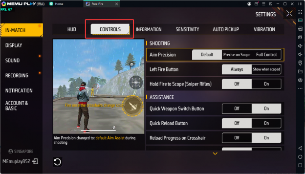 Free Fire: Best Settings for Headshots