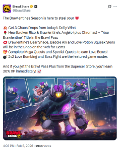 Brawl Stars Brawlentines Brawl Pass, offering exclusive Heartbroken ...