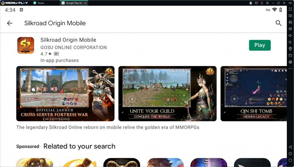 Silkroad Origin Mobile on MEmu