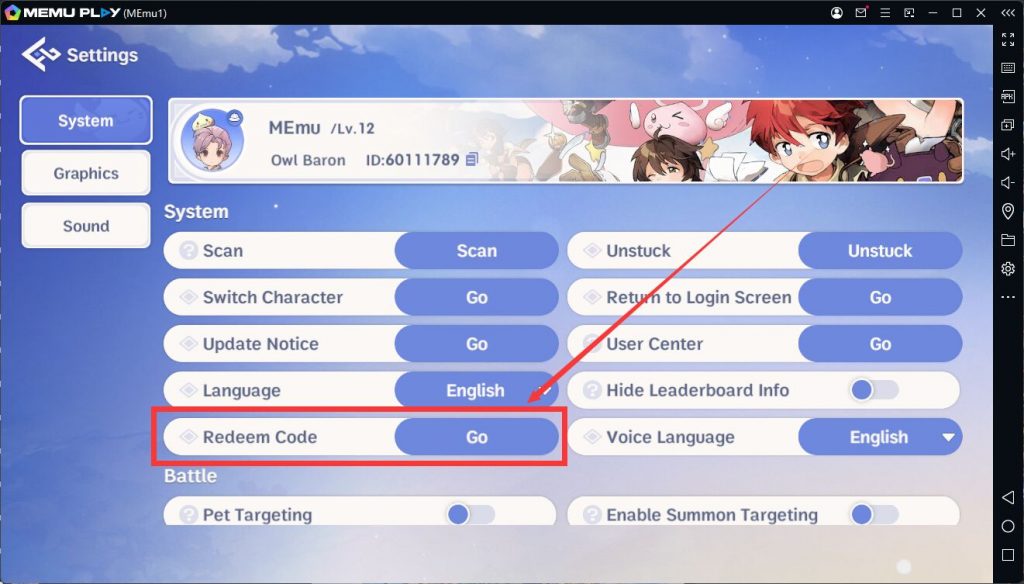 Redeem Ragnarok: The New World Code with MEmu