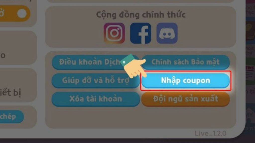 Nhập Code Play Together VNG