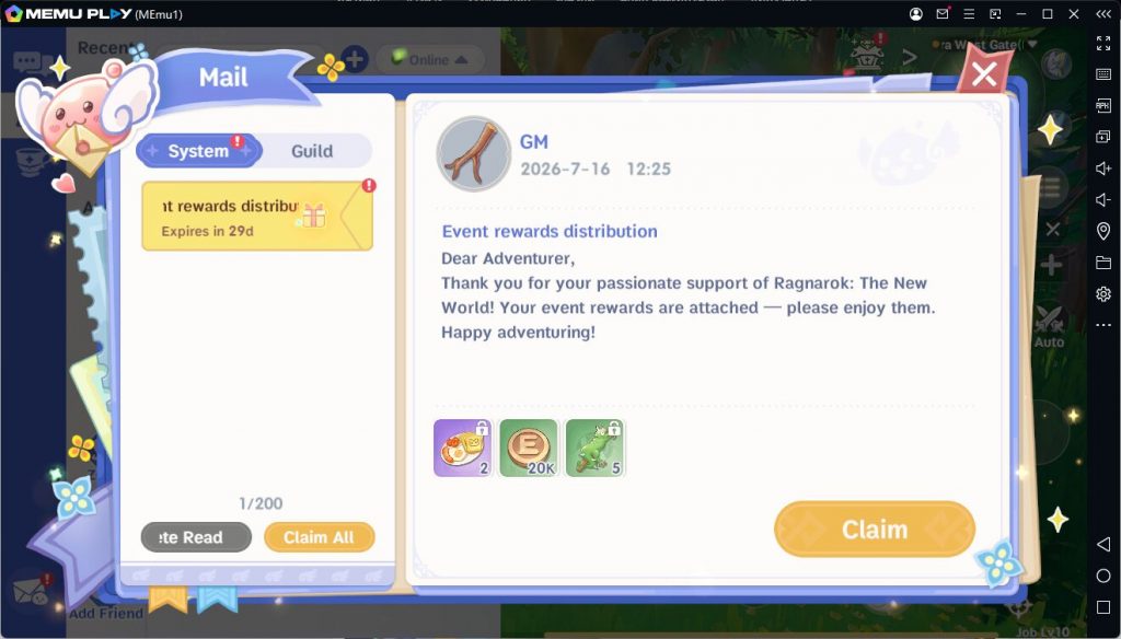 Redeem Ragnarok: The New World Code with MEmu