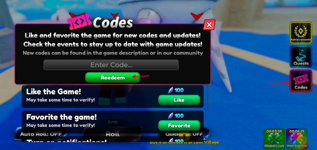Roblox Anime RNG Defense redeem codes