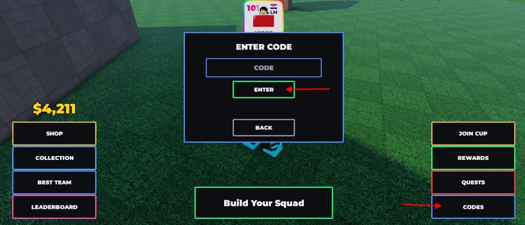 Roblox Build a Soccer Squad redeem codes