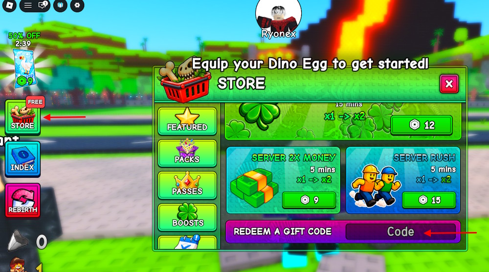 Roblox My Dino Park redeem codes