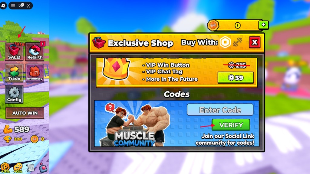 Roblox +1 Muscle to Arm Wrestle redeem codes