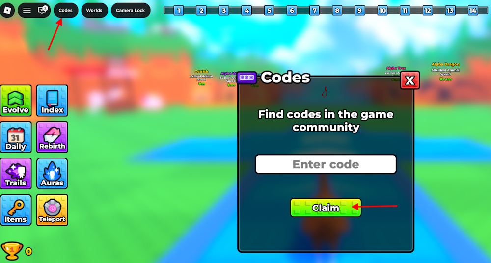 Roblox +1 Speed Evolve redeem codes