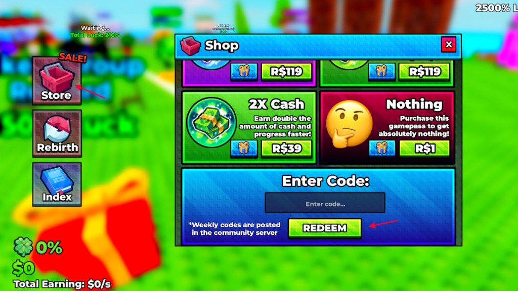Roblox Split or Steal Brainrot redeem codes