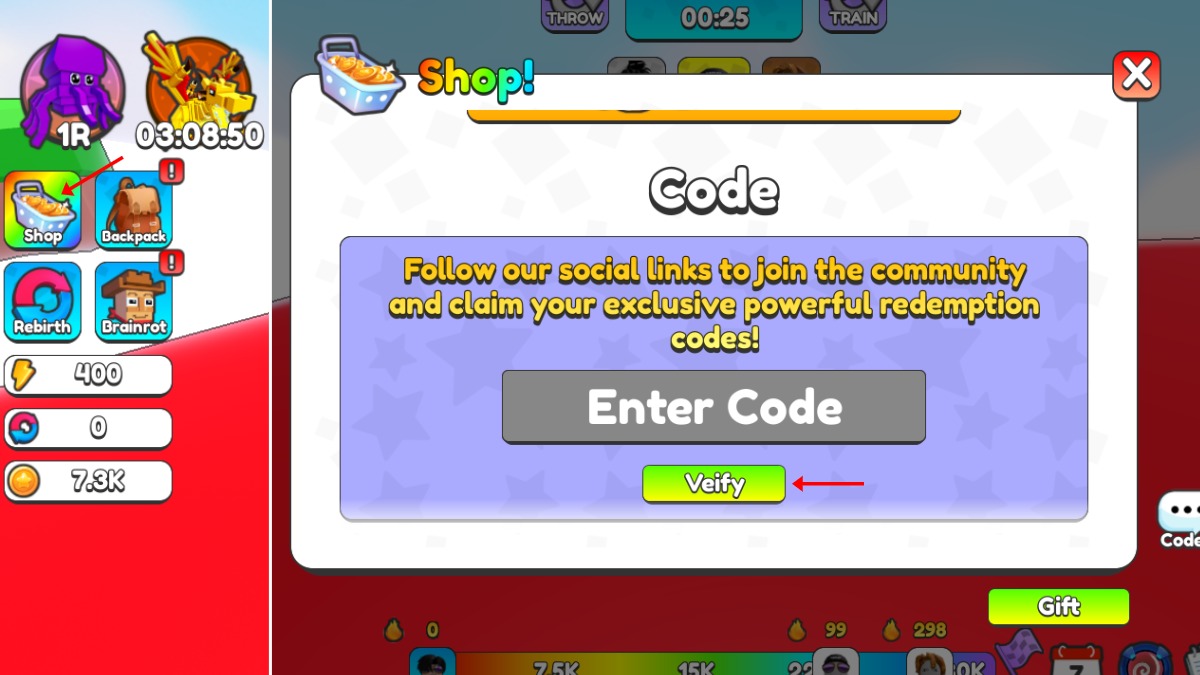 Roblox Yeet a Brainrot redeem codes