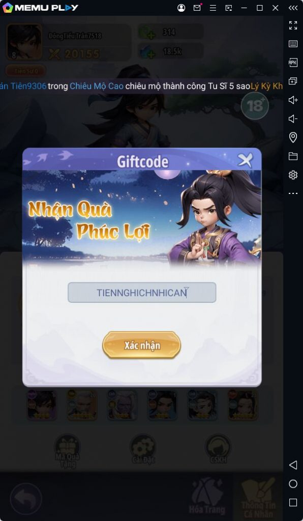 Code Tiên Nghịch Mobile