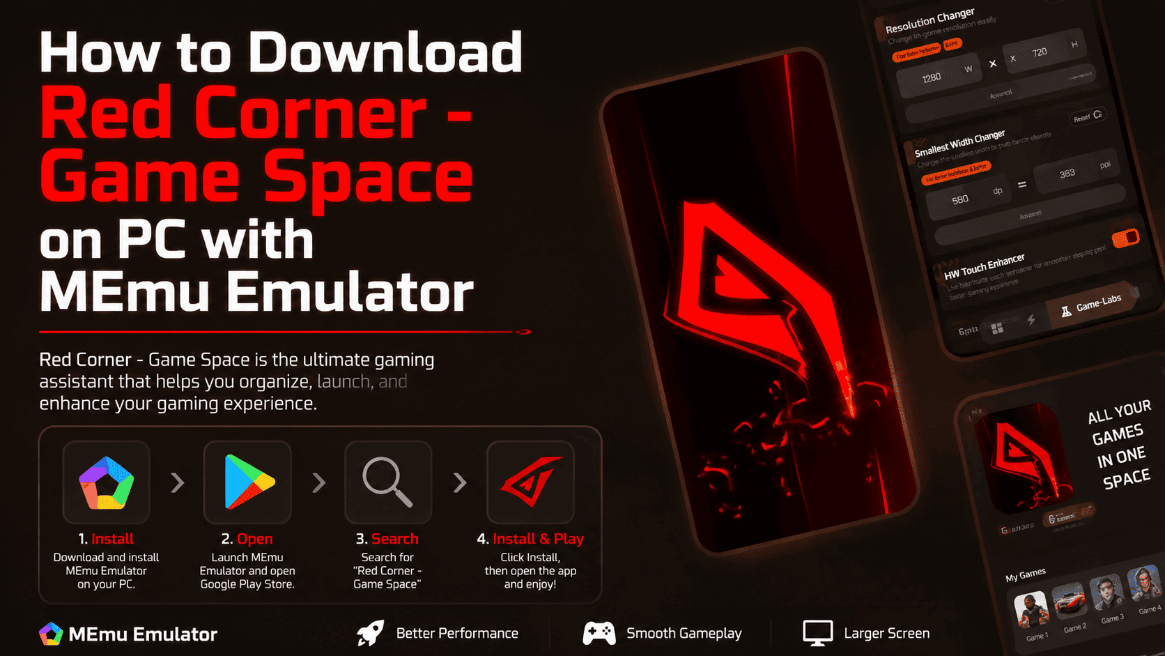 How to Download Red Corner - Game Space on PC with MEmu Emulator