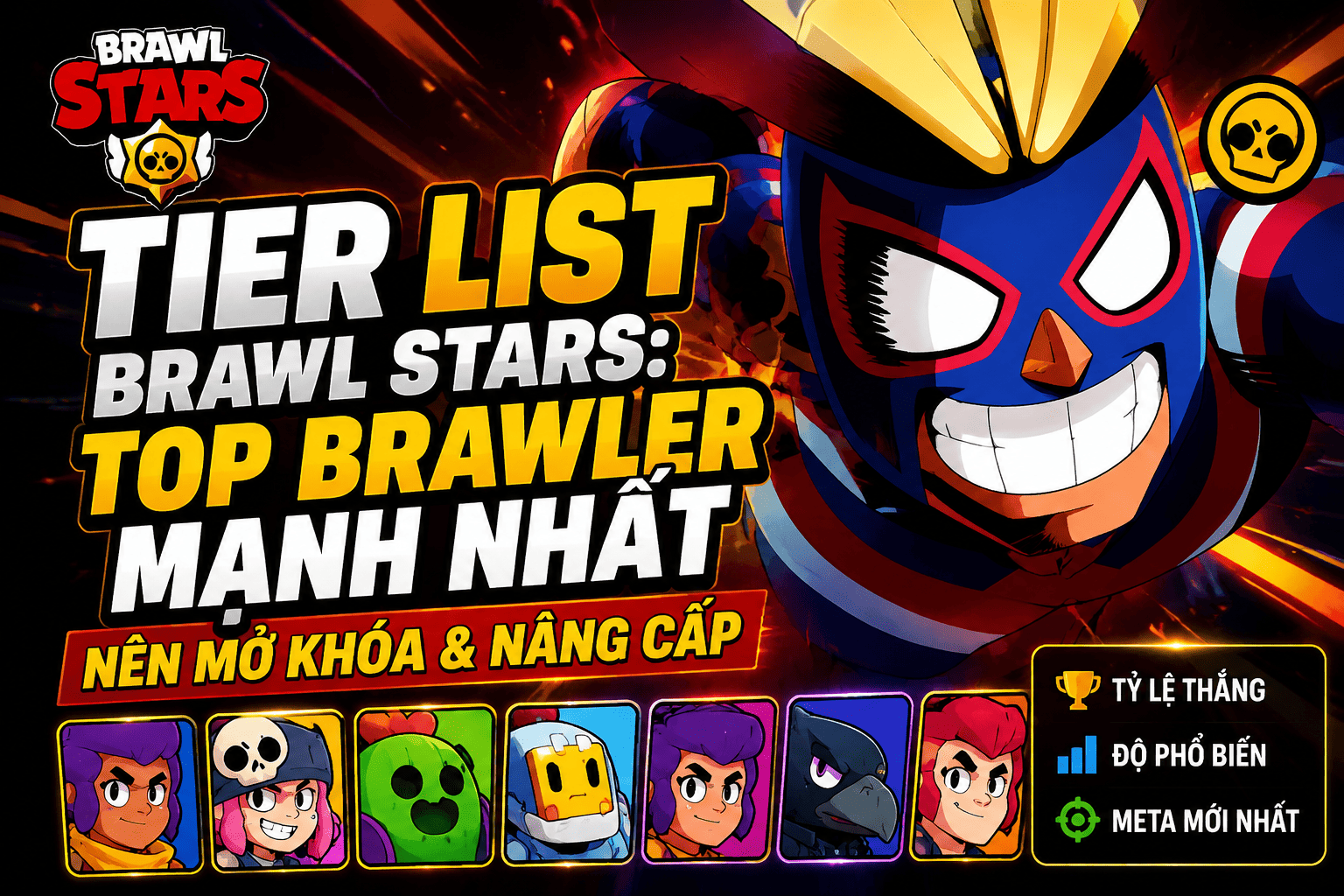 Tier List Brawl Stars 2026: Top Brawler Mạnh Nhất Nên Mở Khóa & Nâng Cấp PC