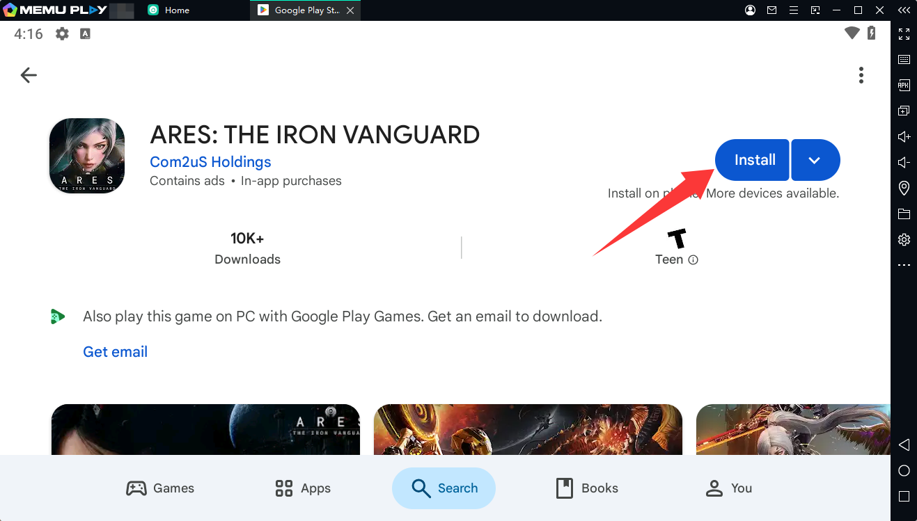 How to Download and Play ARES: THE IRON VANGUARD on PC with MEmu Emulator