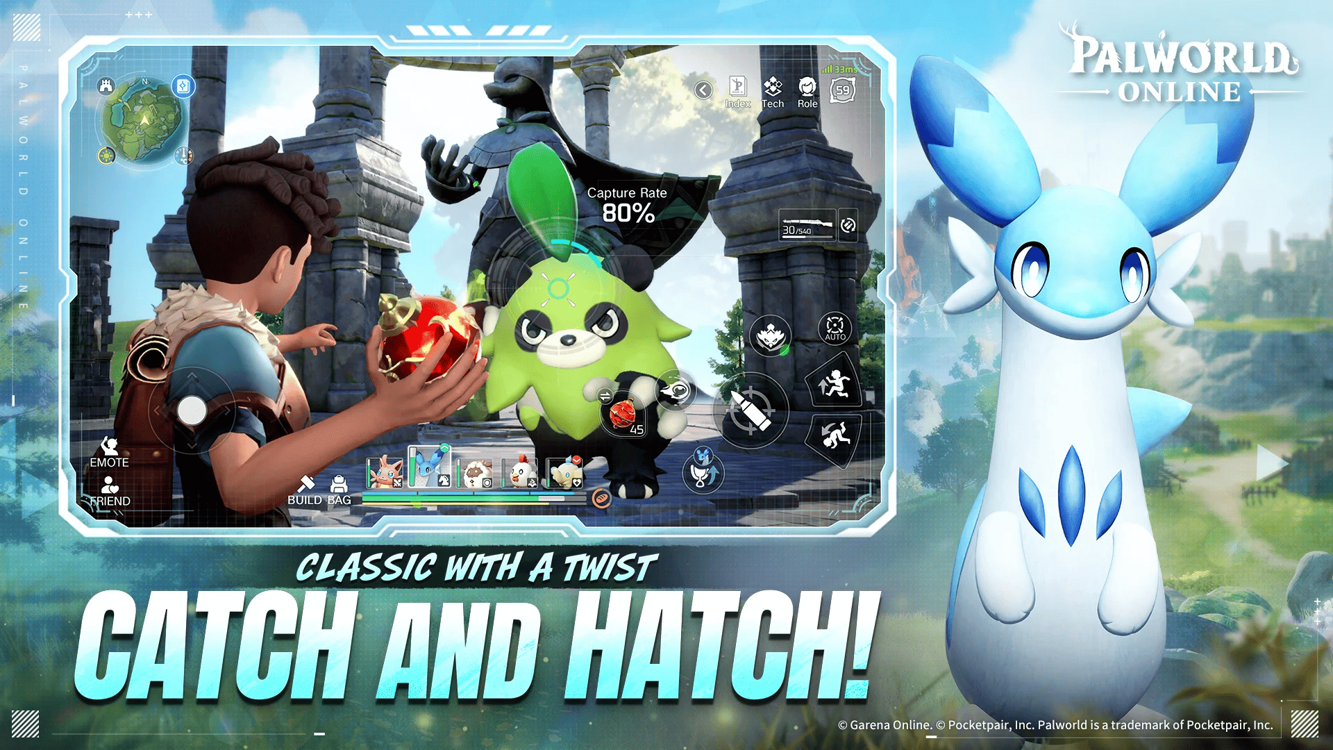 Palworld Online Gameplay Features - Capture and Raise Pals