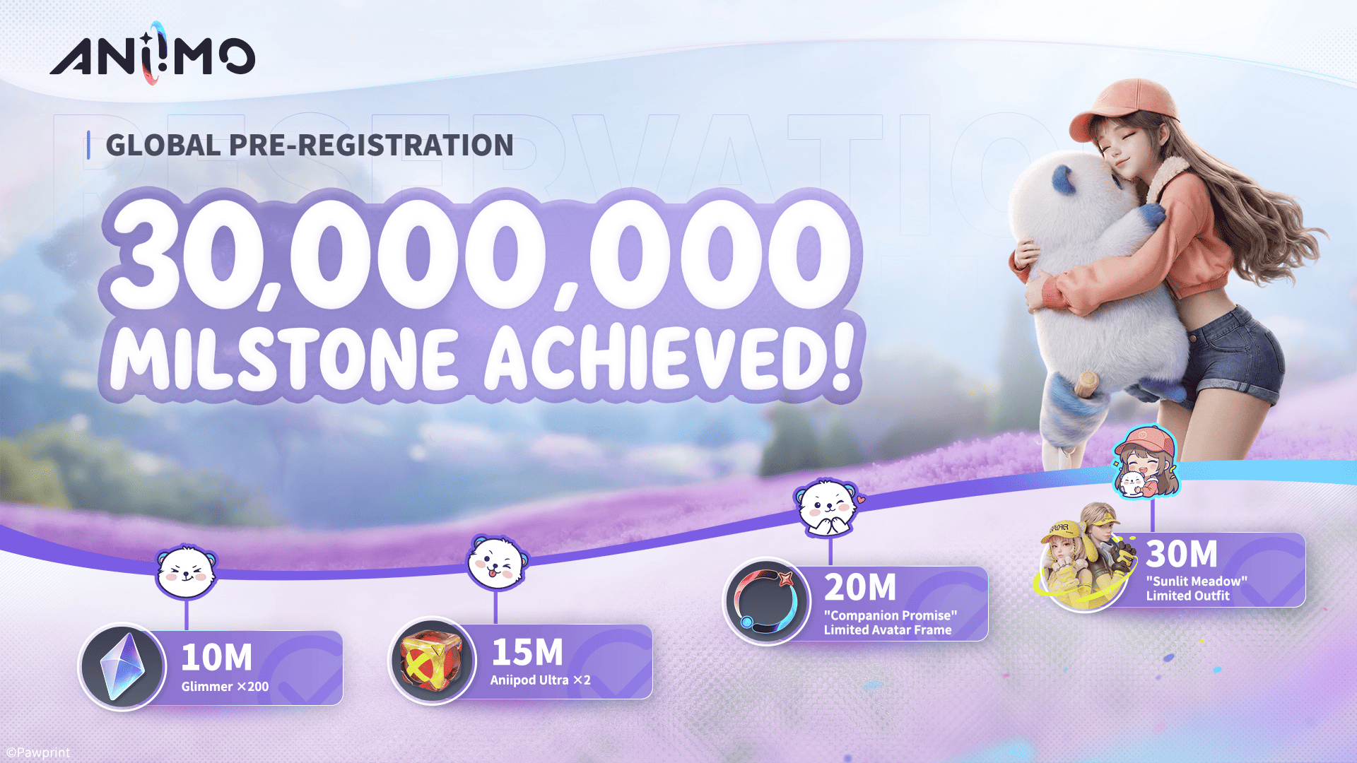 Aniimo Pre-Registration Milestone Rewards