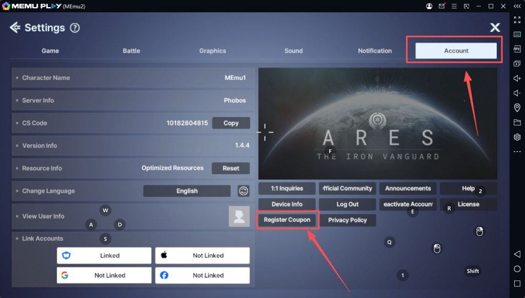 ARES THE IRON VANGUARD Code
