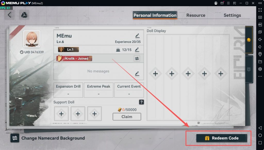 GIRLS' FRONTLINE 2 EXILIUM Code
