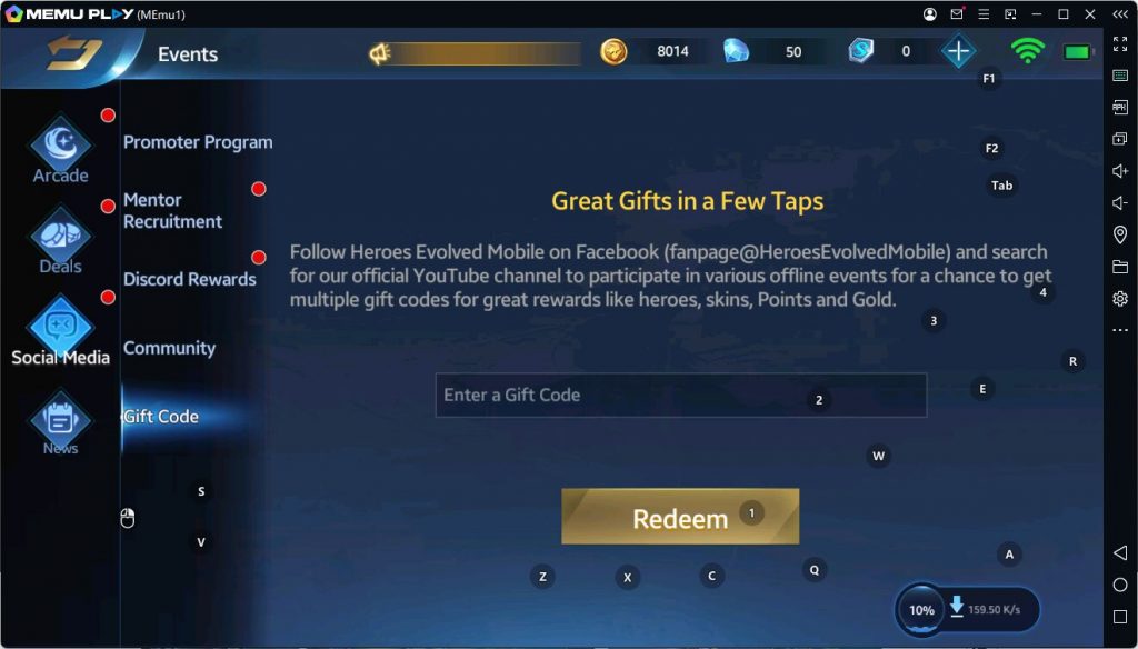 Heroes Evolved code