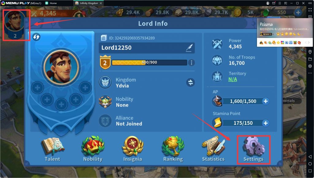 Infinity Kingdom Code