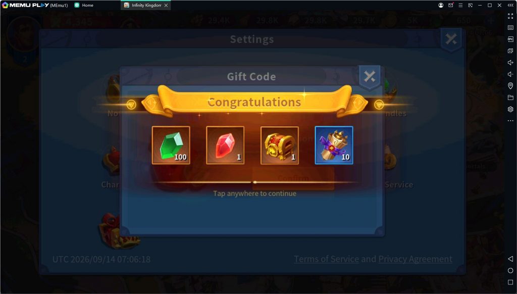 Infinity Kingdom Code
