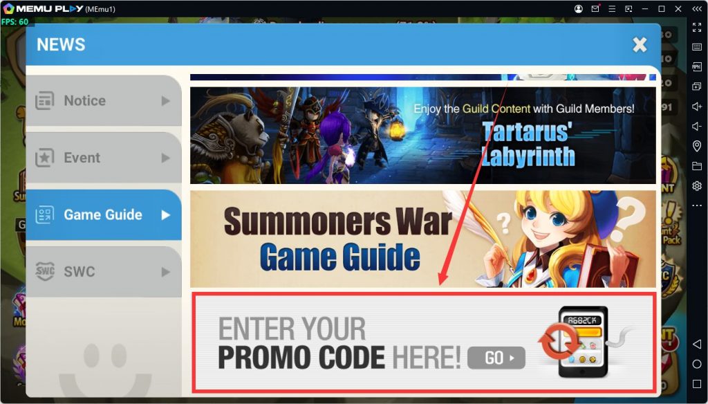 Summoners War code
