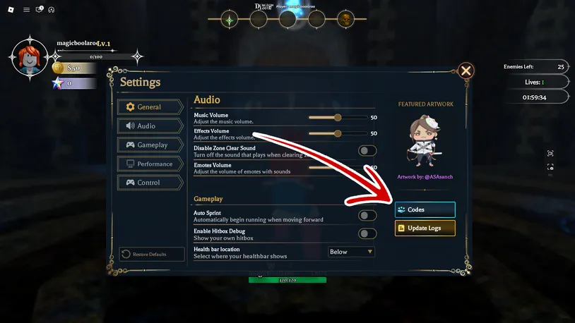 How to Redeem Codes in Roblox Dungeon Lootr