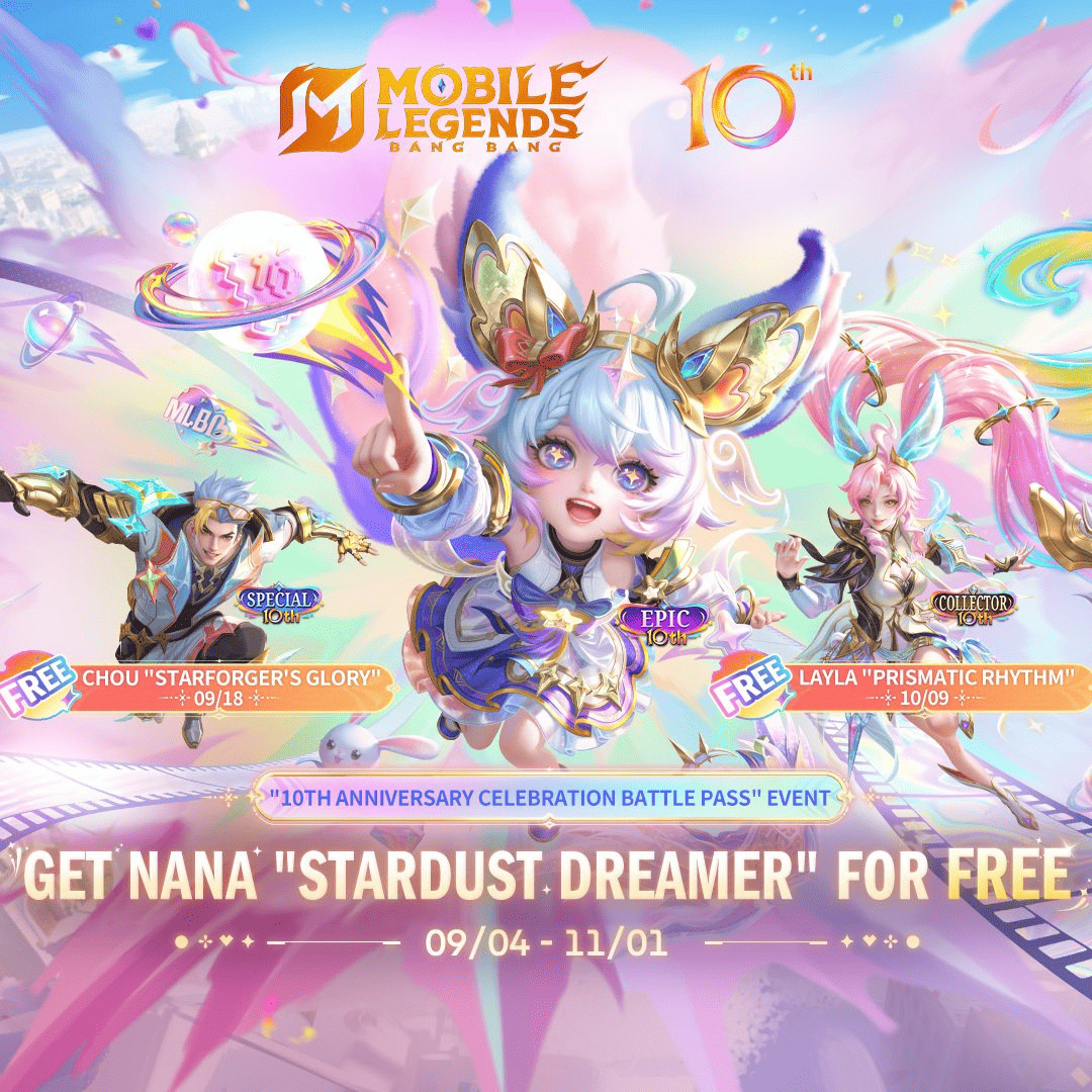 MLBB 10th Anniversary Free Skins