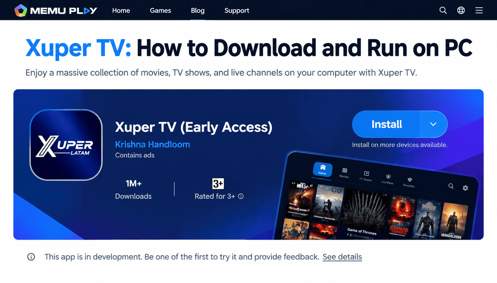 Xuper TV: How to Download and Run on PC with MEmu PC