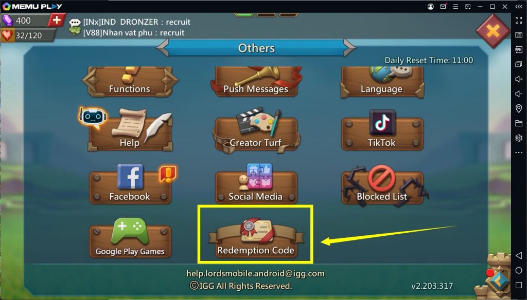 Lords Mobile Code